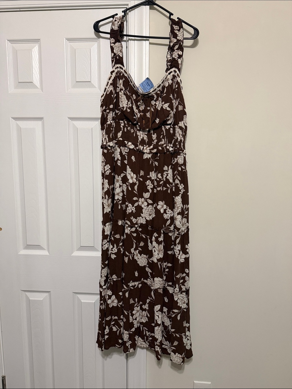 Inspired Hearts Brown and White Floral Maxi Dress
